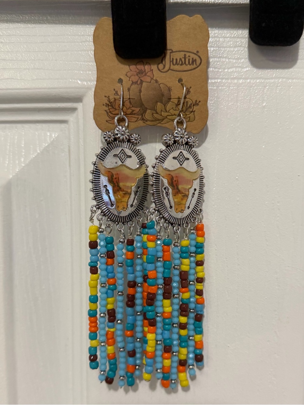 Justin Boots Beaded Fringe Earrings